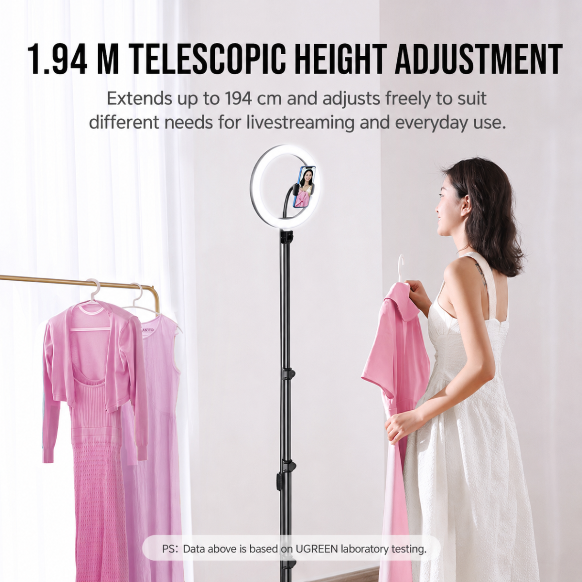 UGREEN LP245 Ring Light Floor Stand for Smartphones 194cm (90636) UGREEN LP245 Ring Light Floor Stand for Smartphones 194cm (90636)