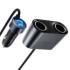 ACEFAST B22 152W 2-in-1 Car Charger Hub with 2USB-C + 3USB-A + Dual Cigarette Lighter Sockets - Metal Grey