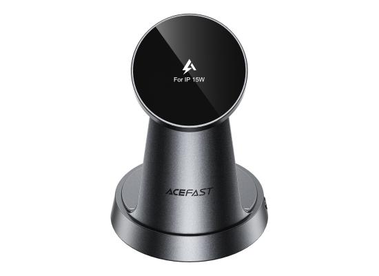 ACEFAST E48 3-in-1 15W Wireless Charging Desktop Stand – Metal Grey
