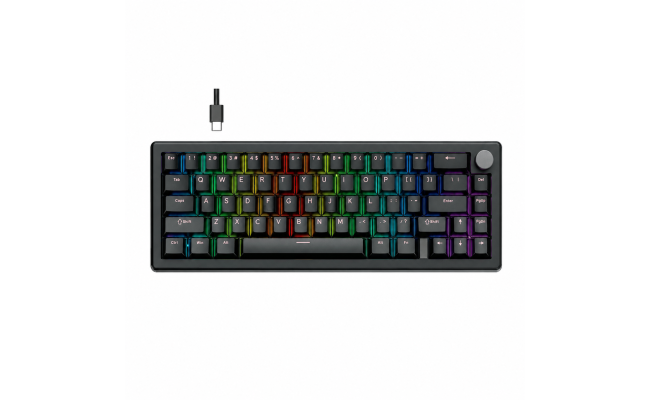 Fantech ATOM X66 MK614 RETRO Wired Mechanical Keyboard Black – Ice Apricot Switch