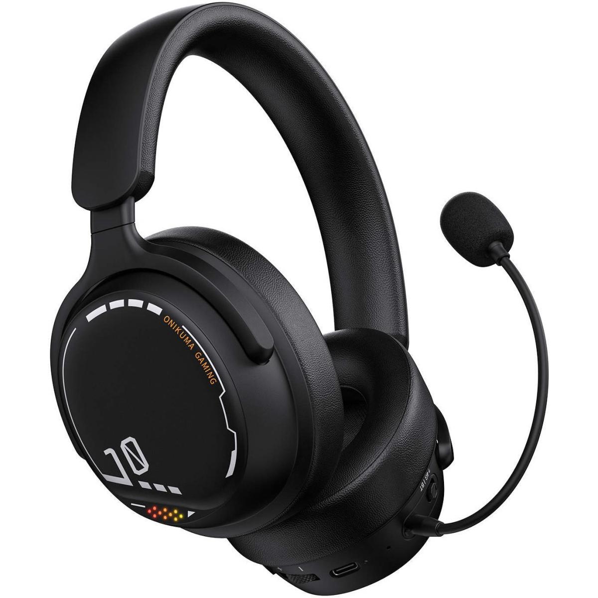 ONIKUMA GT886 Wireless Gaming Headset, Gamer Casque Gamer 3-Mode 2.4G Blue Tooth Headphone for PC PS5 Switch Office - Black