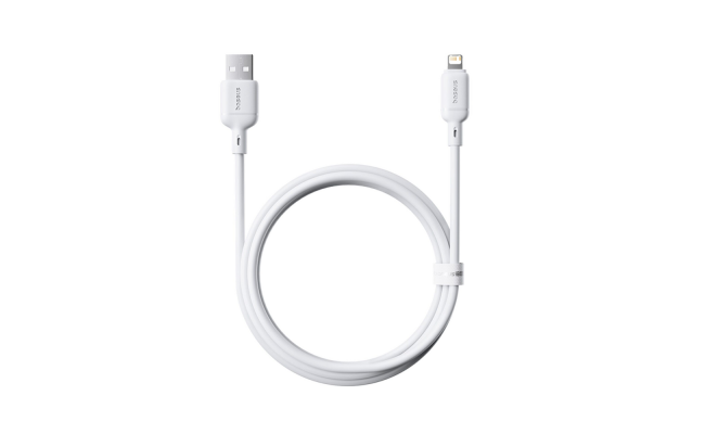 Baseus Silky Series USB-A to Lightning Fast Charging Cable 2.4A 2m – Moon White