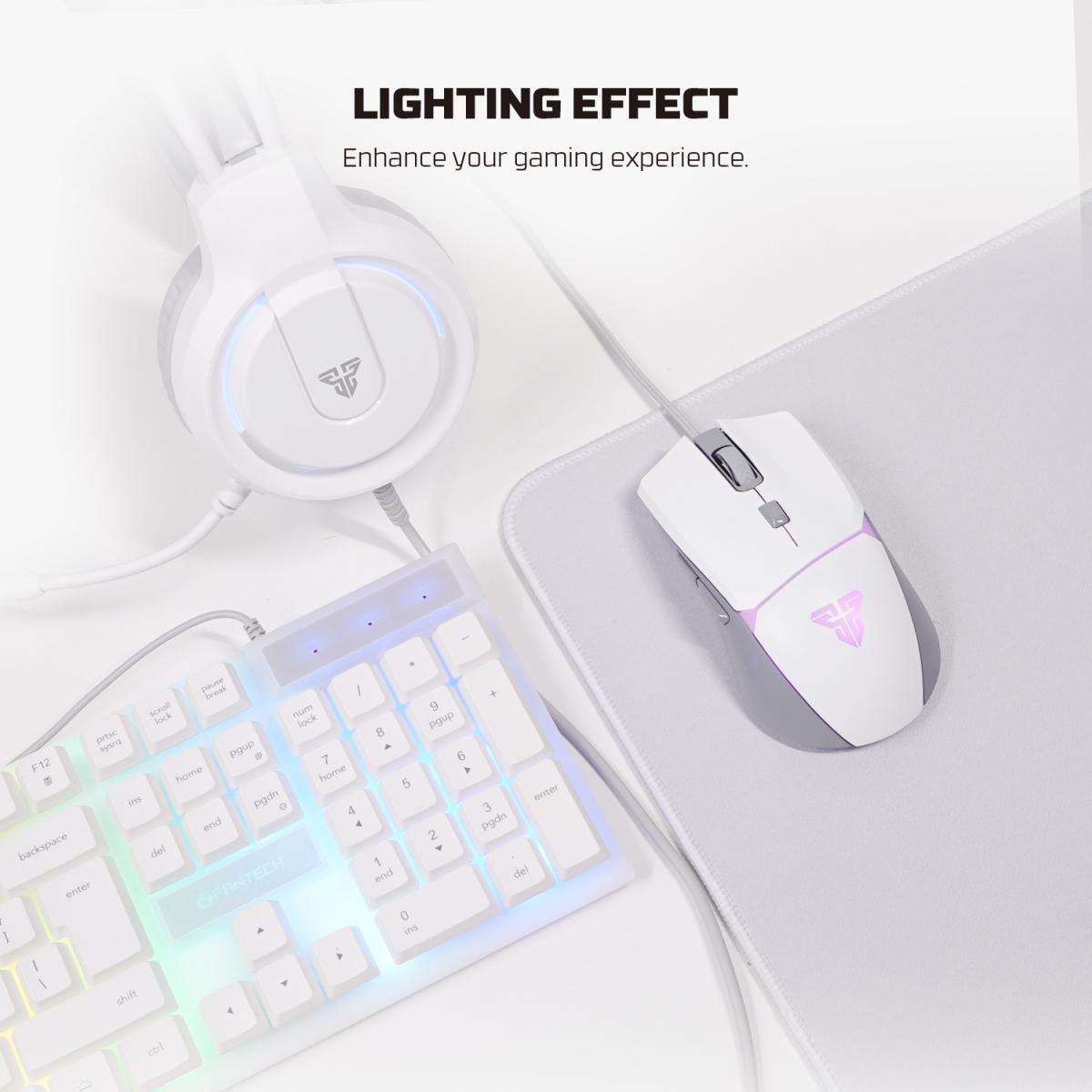 Fantech P51 5-in-1 Gaming Combo Set with Keyboard, Mouse, Headset, Mousepad & Headset Stand - White Fantech P51 5-in-1 Gaming Combo Set with Keyboard, Mouse, Headset, Mousepad & Headset Stand - White