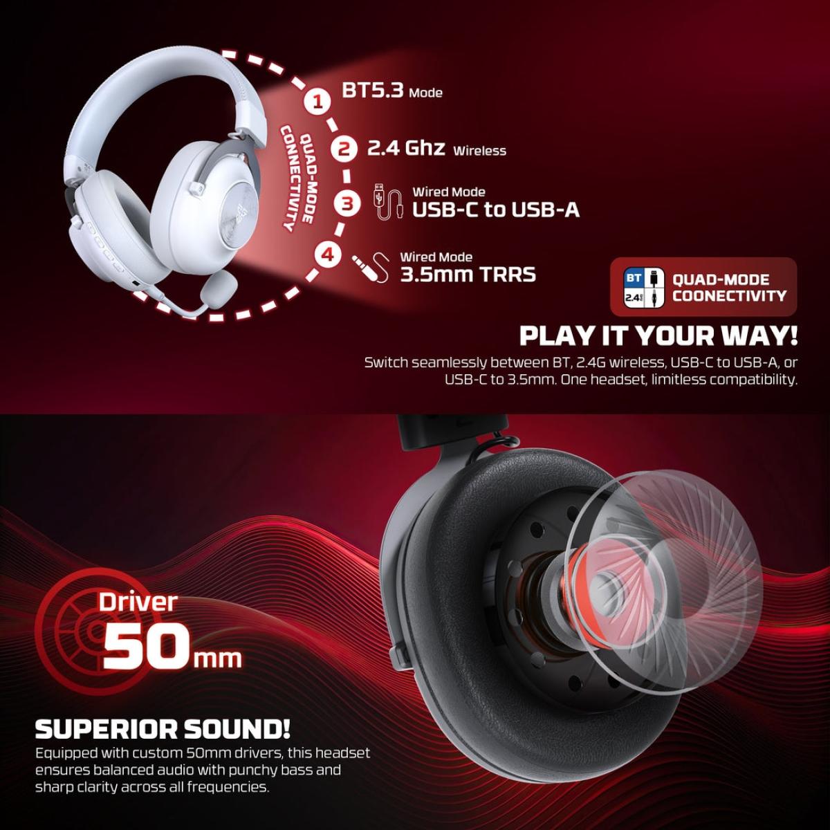 Fantech STELLAR WHG05 Multi-Platform Wireless Headset Fantech STELLAR WHG05 Multi-Platform Wireless Headset