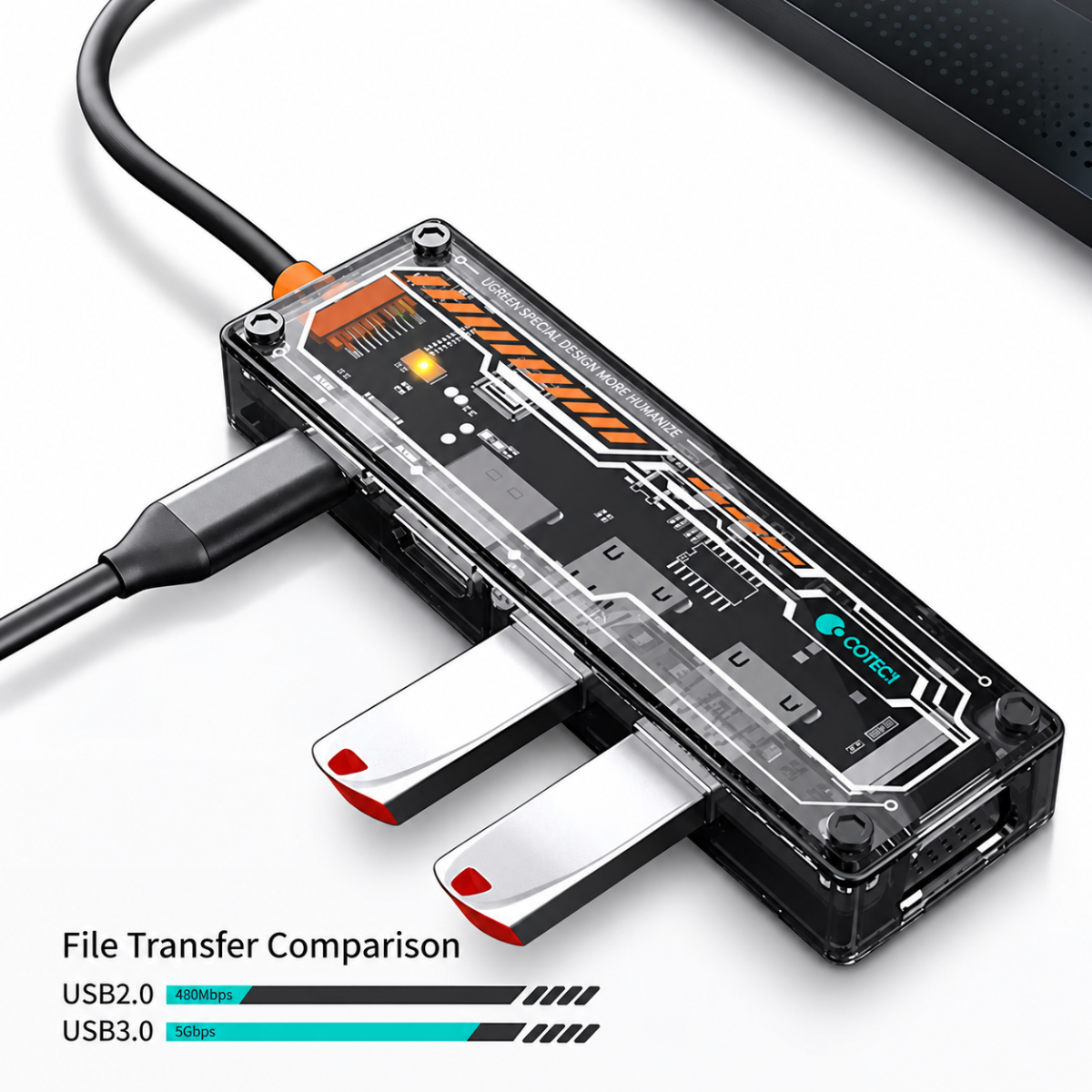 COTECi 16017 Punk 6-in-1 (A) Docking Station Gray COTECi 16017 Punk 6-in-1 (A) Docking Station Gray