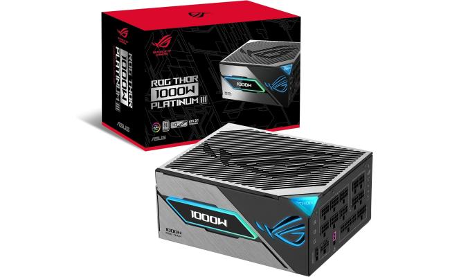 ASUS ROG Thor 1000W Platinum III PSU (80 Plus Platinum Certified, ATX 3.1, GaN MOSFET, GPU-First Intelligent Voltage Stabilizer, Magnetic OLED Display)