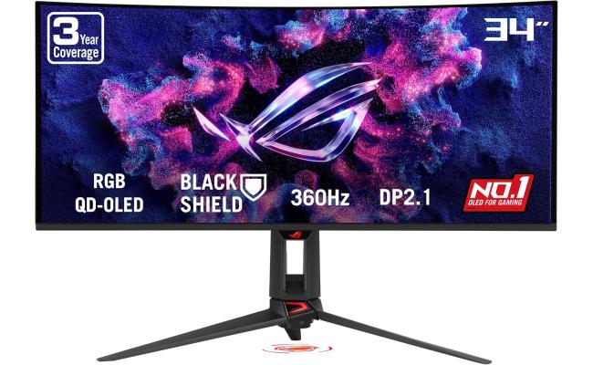 ASUS ROG PG34WCDN 34” BlackShield Film Tandem OLED 2K QHD 360Hz 0.03ms DisplayHDR™ 500 Proximity Sensor G-SYNC® w/ HDMI 2.1 & USB-C (90W PD)