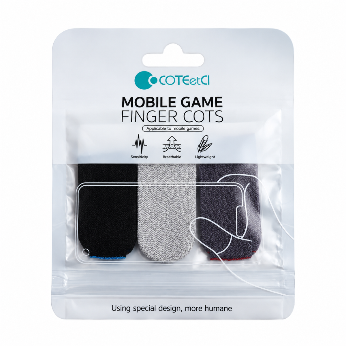 COTECi 6-Piece Nanofiber Mobile Gaming Finger Sleeve Set COTECi 6-Piece Nanofiber Mobile Gaming Finger Sleeve Set