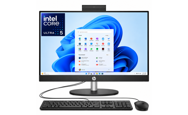 HP All-in-One 24-cr1045ne PC (2025) Intel Core Ultra 5 12-Cores w/ 24" IPS Full HD 99% sRGB Display - Black