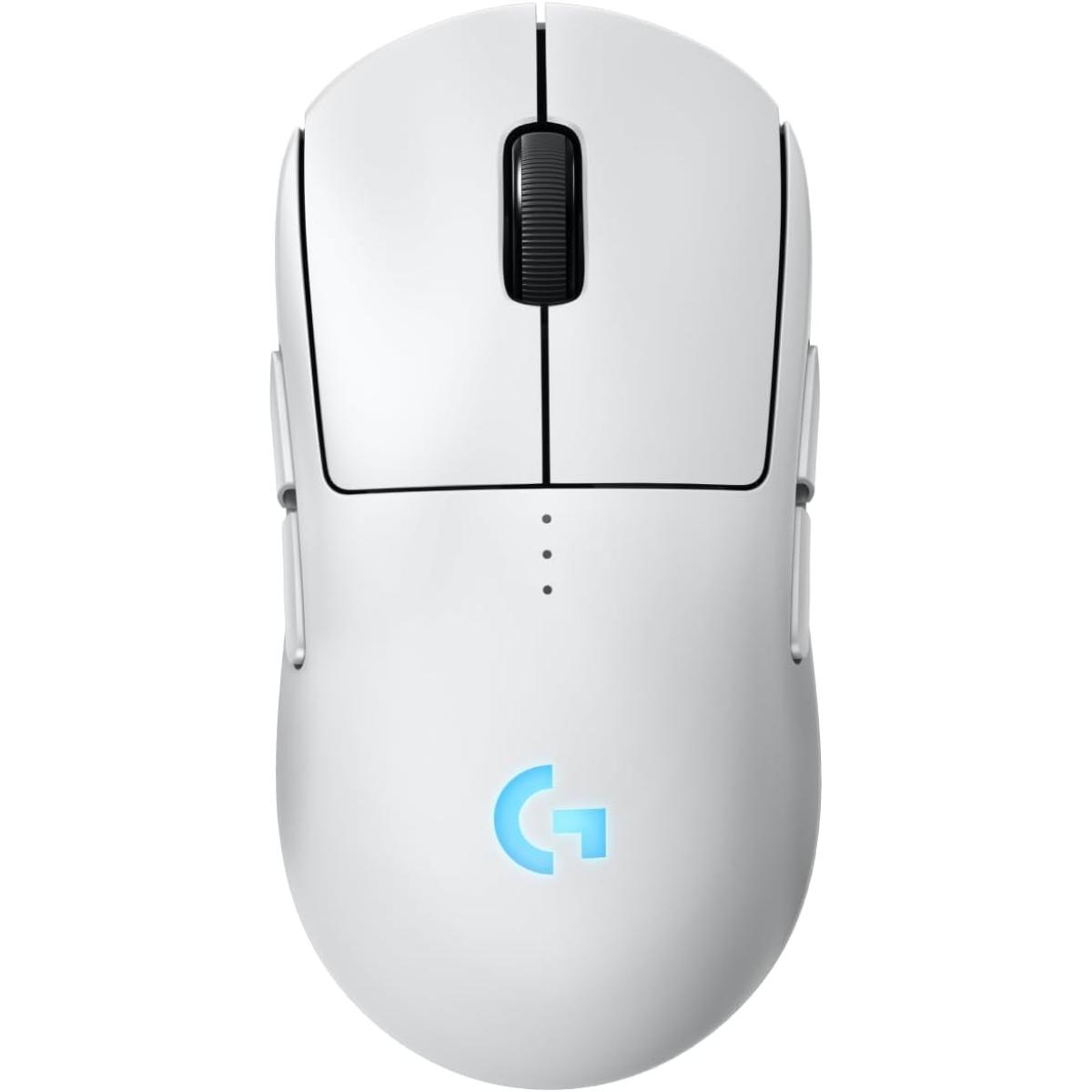 Logitech PRO 2 LIGHTSPEED Wireless Gaming Mouse, Hero Sensor 2, 44000 DPI, 888 IPS, Lightsync RGB, Responsive Optical Sensor, 4-8 Programmable Buttons, Up to 95 Hours Battery, White