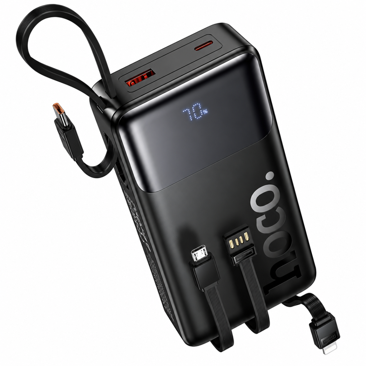 HOCO J156A Founder 22.5W + PD20W 20000mAh Power Bank Black with Built-in Cables HOCO J156A Founder 22.5W + PD20W 20000mAh Power Bank Black with Built-in Cables