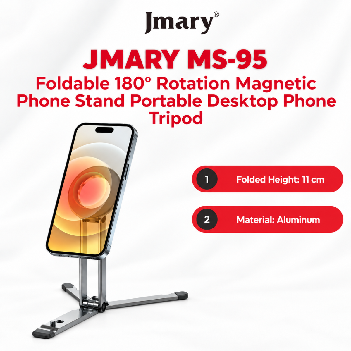 JMARY MS-95 Foldable 180° Magnetic Phone Stand JMARY MS-95 Foldable 180° Magnetic Phone Stand