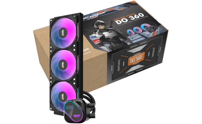 darkFlash DO360 All-in-one Liquid CPU Cooler, High-Performance Pump, ARGB Sync, Segment LCD Screen - Black darkFlash DO360 All-in-one Liquid CPU Cooler, High-Performance Pump, ARGB Sync, Segment LCD Screen - Black