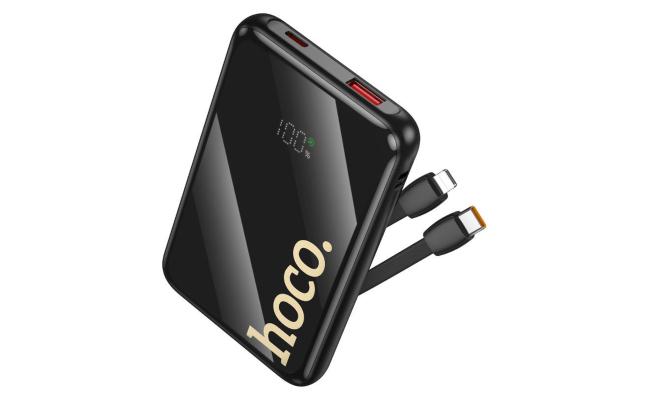 HOCO Q37 Graceful 22.5W + PD20W 10000mAh Power Bank Black with Built-in Cables