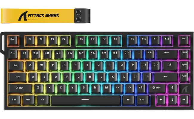 ATTACK SHARK R82 HE 75% Wired Magnetic Gaming Keyboard Arabic / English Layout - Black ATTACK SHARK R82 HE 75% Wired Magnetic Gaming Keyboard Arabic / English Layout - Black