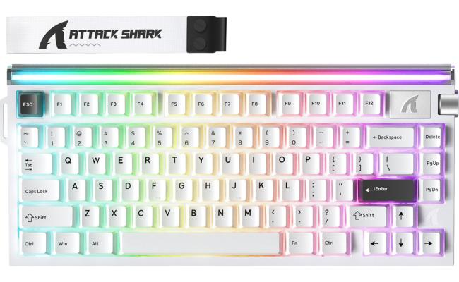 ATTACK SHARK R85 HE 75% Wired Magnetic Gaming Keyboard Starry White