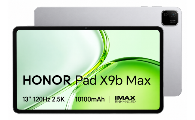 HONOR Pad X9b Max (2026) 13.0" 120Hz Android WIFI Tablet (128GB Storage / 6GB Memory) w/ Fast charge , Quad Speakers & BIG Battery + Free HONOR Flip Cover , Gray