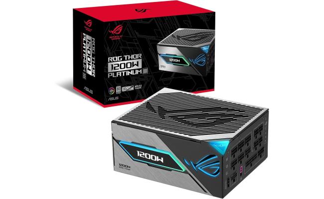 ASUS ROG Thor 1200W Platinum III PSU (80 Plus Platinum Certified, ATX 3.1, GaN MOSFET, GPU-First Intelligent Voltage Stabilizer, Magnetic OLED Display)