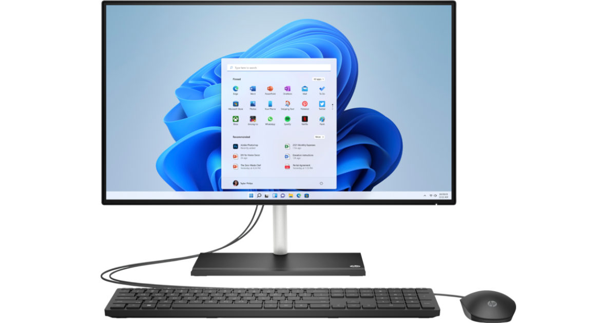 HP All-in-One 24-cb1009ne الجيل الثاني عشر الجديد Intel Core i5 مع شاشة لمس 24 بوصة ورسومات Nvidia - أسود
