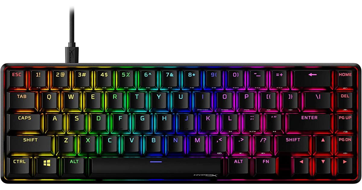 كيبورد HP HyperX Alloy Origins 65 Mechanical 65% Form Factor Linear Red Switch RGB LED Backlit