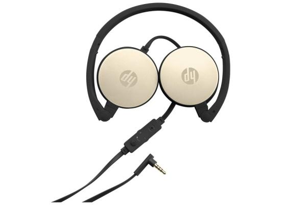 HP 2800 Silk Gold Headset with In Line Mic for Handsfree 3.5mm Foldable Cable Control Volume Computer PC Smartphone Tablet product thumbnail 2
