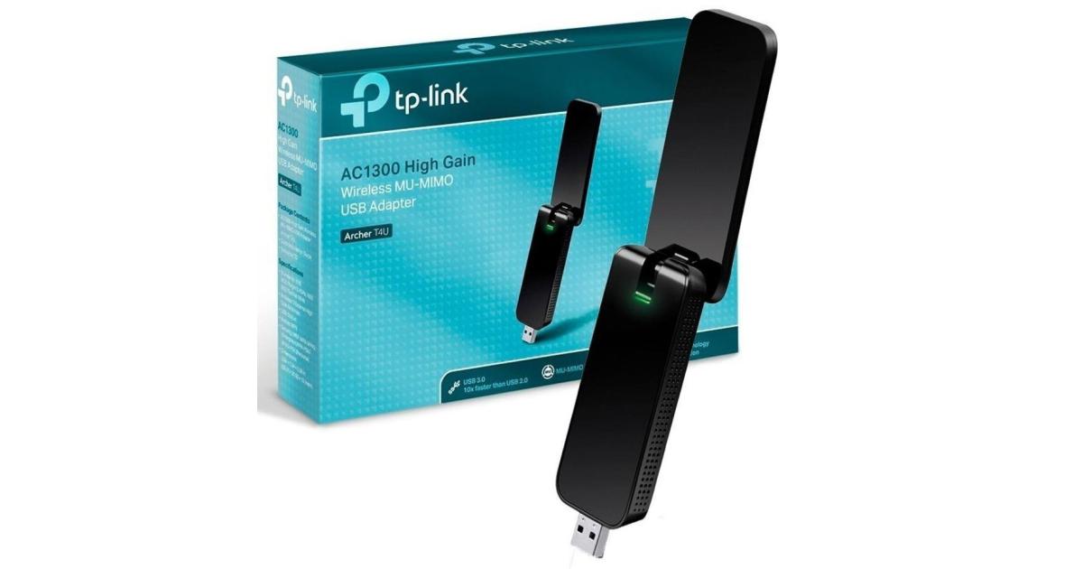 محول Tp-Link Archer T4U AC1300 ثنائي النطاق MU-MIMO USB عالي الكسب | آرتشر T4U