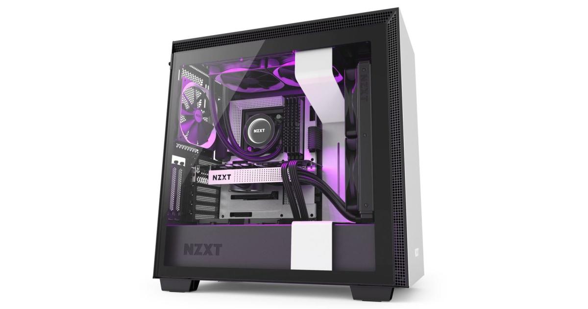 NZXT White H710i Smart Mid Tower Windowed PC Gaming Case CAH710iW1