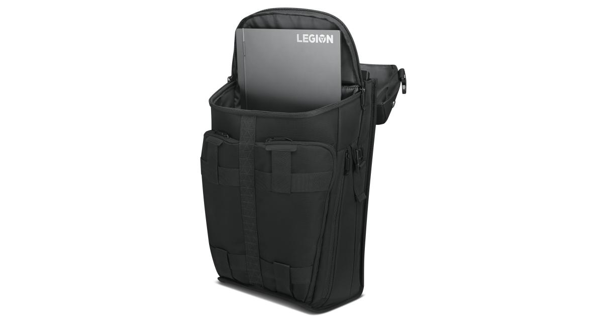 حقيبة الظهر Lenovo Legion Active مقاس 17 بوصة، حزام تروللي متين للغاية ومقاوم للماء - أسود