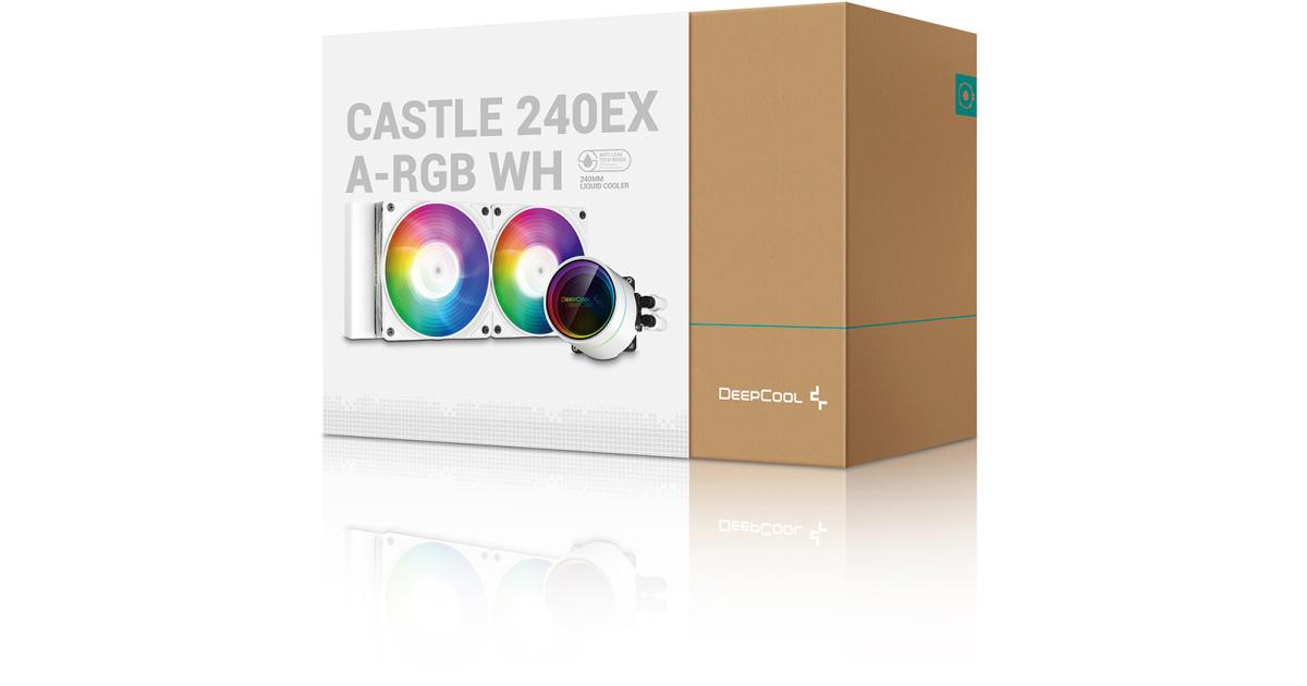 DEEPCOOL Castle 240EX A-RGB AIO تقنية التبريد السائل المضادة للتسرب - أبيض