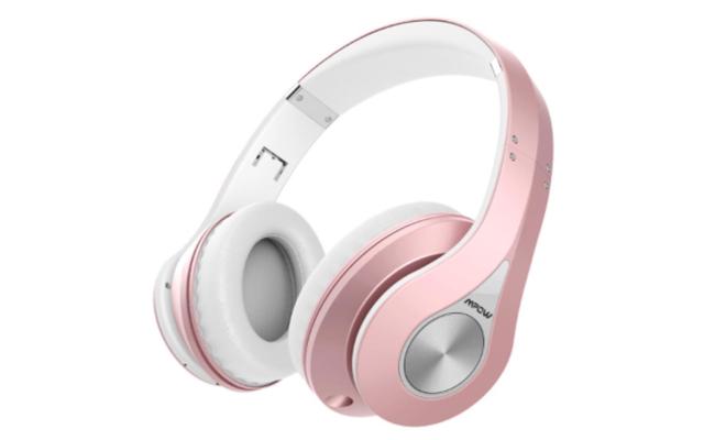 Mpow 059 Wireless & Bluetooth 5.0 Headset Hands-Free Calls Premium Battery, Gold