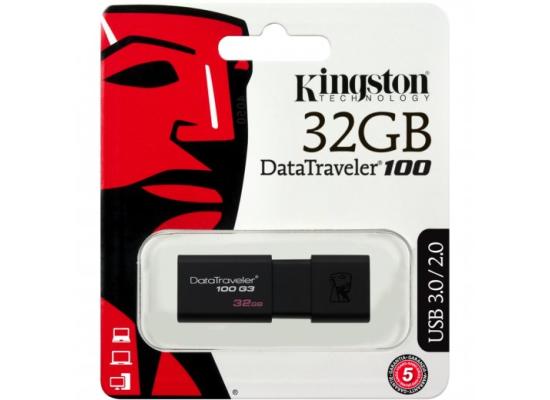 Kingston 32GB DataTraveler 100 Generation 3 USB 3.0 Drive (Black) product thumbnail 2