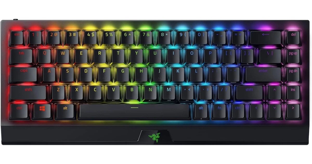 Razer BlackWidow V3 Mini HyperSpeed 65% Wireless Mechanical Yellow Switches Phantom Pudding Keycaps up to 200Hrs Battery Life