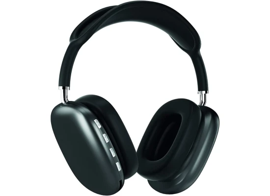 Promate AirBeat Wire & Wireless Ergonomic Over Ear Adjustable Bluetooth 5.0 Headset w/ Mic FM Radio TF Card Slot - Black