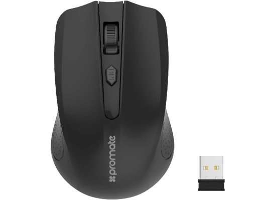 Promate CLIX-8 Optical Wireless Mouse w/ USB Nano Receiver 10m Working Distance Auto Sleep Function & 3 Adjustable DPI Level Mac , Windows