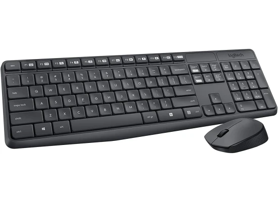 Logitech MK235 Wireless Keyboard & Mouse Combo for Windows Long Battery Life Arabic / English Layout - Black