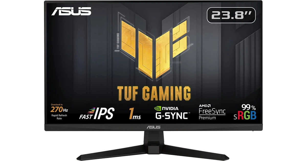 ASUS TUF VG249QM1A 24" Fast IPS Full HD 270Hz 1ms Extreme Low Motion Blur 99% sRGB G-Sync Compatible w/ Speakers