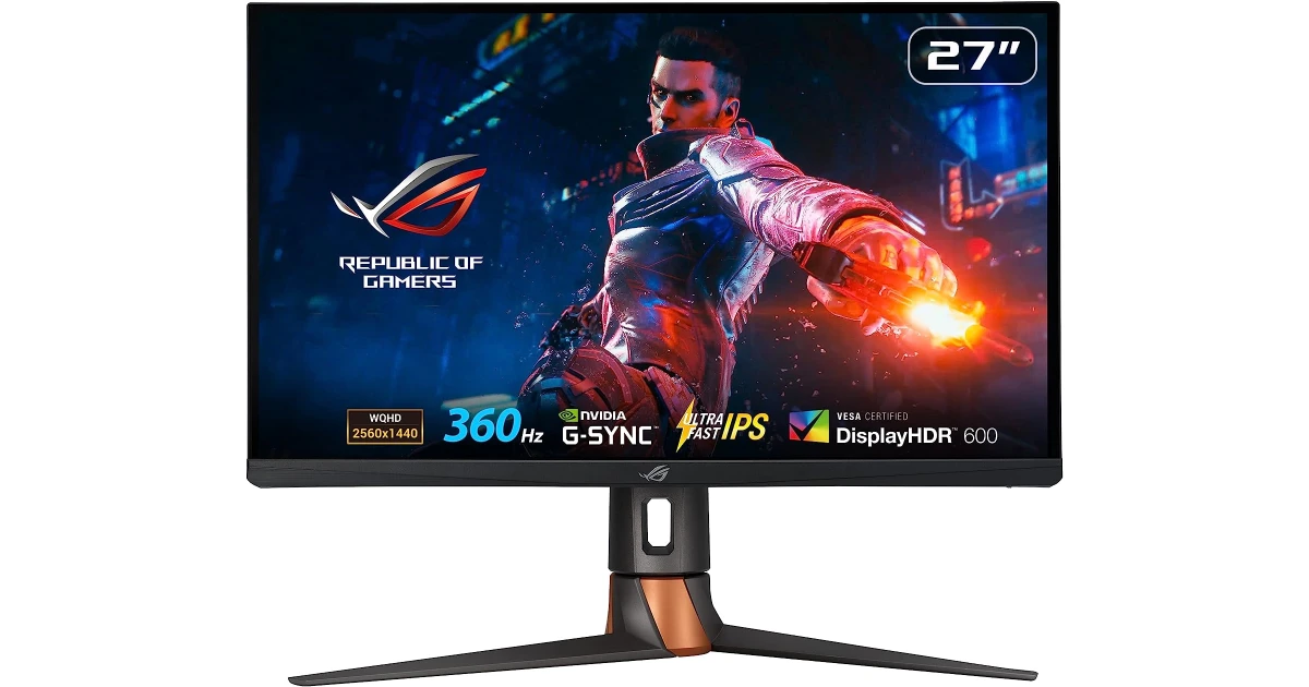 ASUS ROG Swift PG27AQN 27" Fast IPS 360Hz HDR600 2K 1ms  G-SYNC Eye Care NVIDIA® Reflex Analyzer VESA Wall Mountable