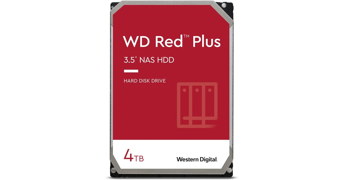 Western Digital 4TB WD Red Plus NAS Internal Hard Drive HDD 5400 RPM 256MB Cache