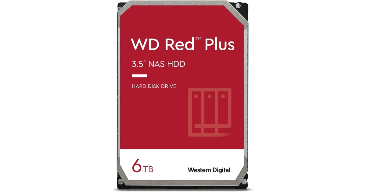 Western Digital 6TB WD Red Plus NAS Internal HDD 256 MB Cache 3.5"  Internal HDD