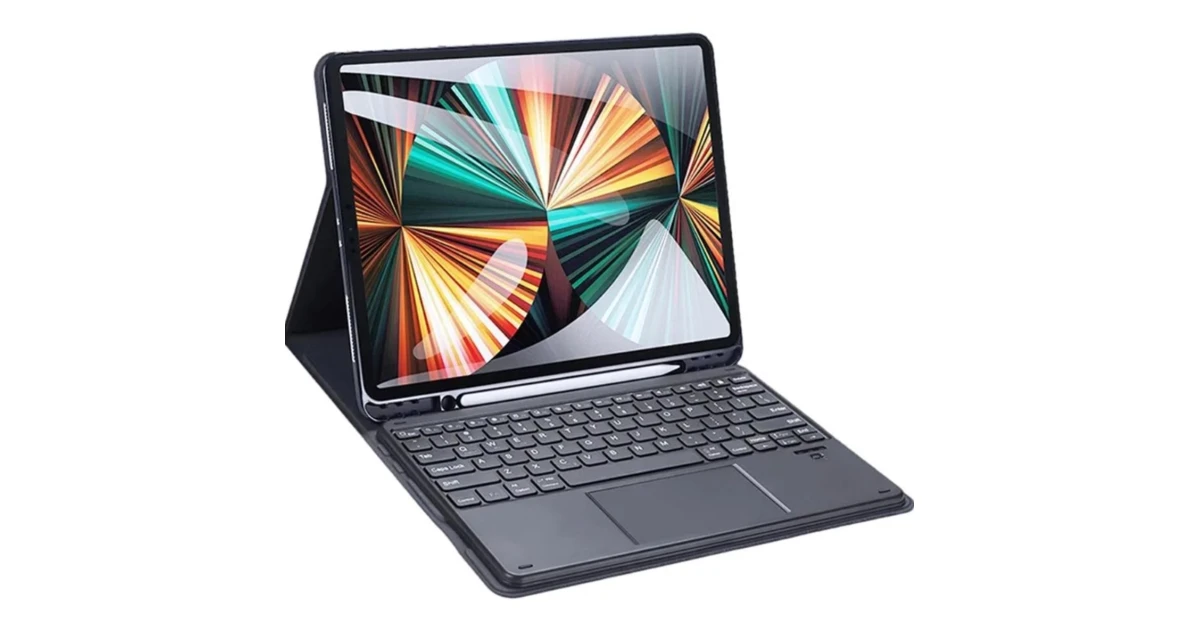 DUX DUCIS TK Series Bluetooth Keyboard Leather Case with Touchpad & Smart Sleep Function For iPad Pro 12.9" (2020/2021/2022) English Layout - Black