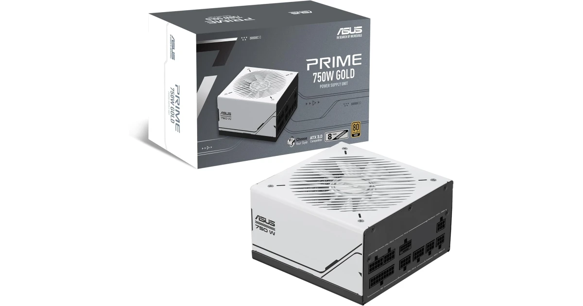 ASUS Prime 750W Gold ATX 3.0 Fully Modular 80+ Gold Certified Dual Ball Bearings Two Color Options in One