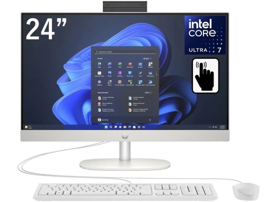 HP All-in-One 24-cr1003ne PC (2024) NEW Intel Core Ultra 7 12-Cores w/ 24" IPS Full HD 99% sRGB Touch Display & DDR5 Memory - White