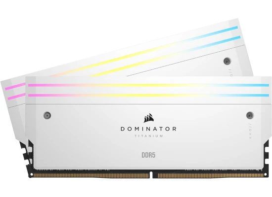 CORSAIR Dominator Titanium RGB 32GB (2 x 16GB) 288-Pin PC RAM DDR5 6000 (PC5 48000) Desktop Memory - White