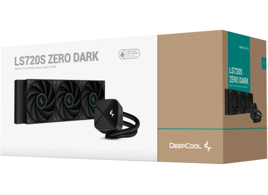 DeepCool LS720S ZERO DARK Liquid Cooler 360mm 3100RPM 300W TDP AIO Cooler Anti-Leak Tech CPU Water Cooler Textured Block For AMD & Intel -  Black