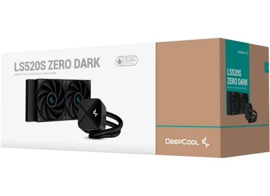 DeepCool LS520S ZERO DARK Liquid Cooler 240mm 3100RPM 280W TDP AIO Cooler Anti-Leak Tech CPU Water Cooler Textured Block For AMD & Intel -  Black
