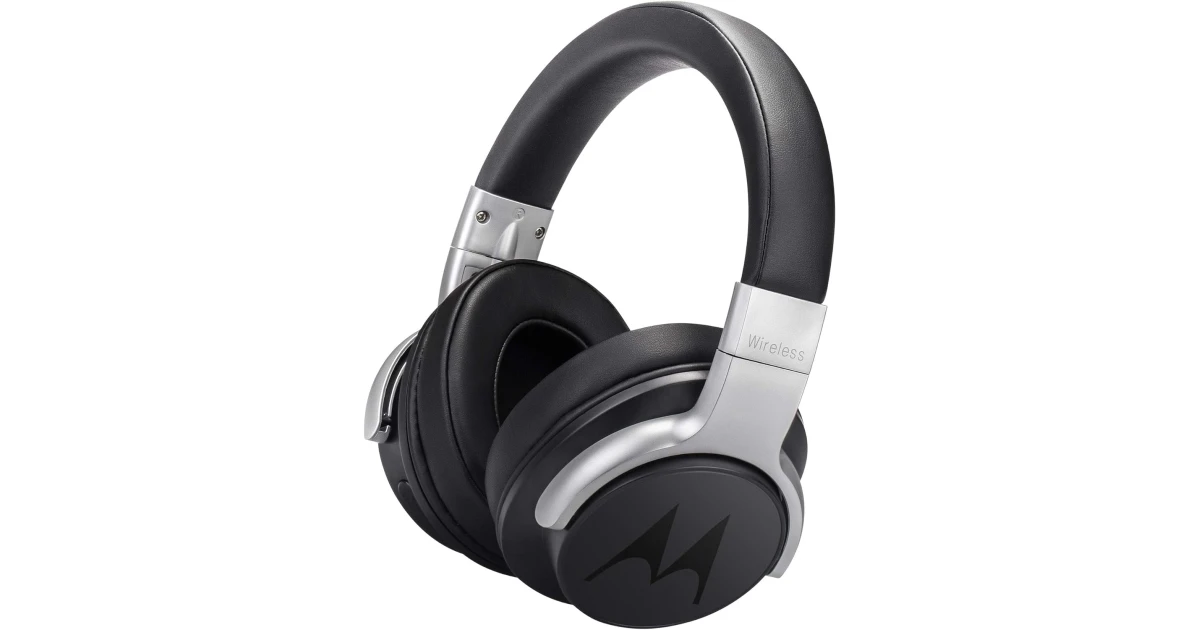 Motorola Escape 500 Bluetooth Active Noise Cancelling Headphones with Mic HD Sound Quality 12-Hour Battery Life IPX4-Rated Waterproof Works w/ Voice Assistants