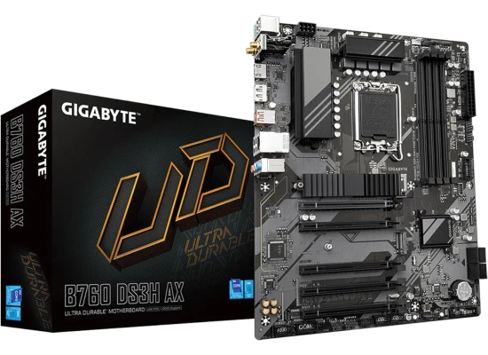 GIGABYTE B760 DS3H AX WiFi 6E Intel B760 ATX DDR5 2x M.2 PCIe 4.0 USB 3.2 Gen 2 Type-C 2.5GbE LAN Motherboard