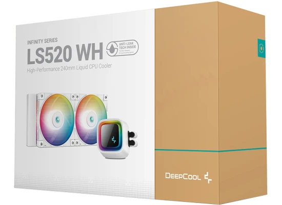 DeepCool LE520 Liquid Cooler 220W TDP AIO 240mm ARGB PWM Fan Copper Heatsink Aluminium Radiator Anti-Leak Tech CPU Water Cooler Intel & AMD - White
