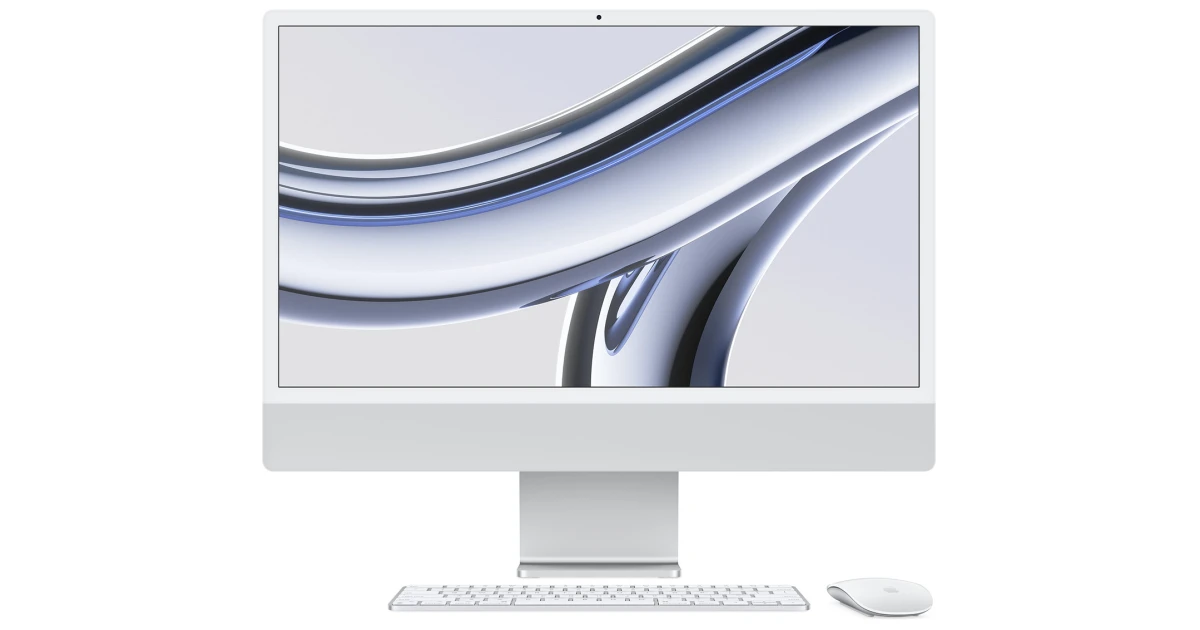 Apple iMac All-In-One Desktop (2021) Apple M1 8‑core CPU & 8‑Core GPU (256GB/8GB) w/ 24" 4.5K Retina Display - Silver