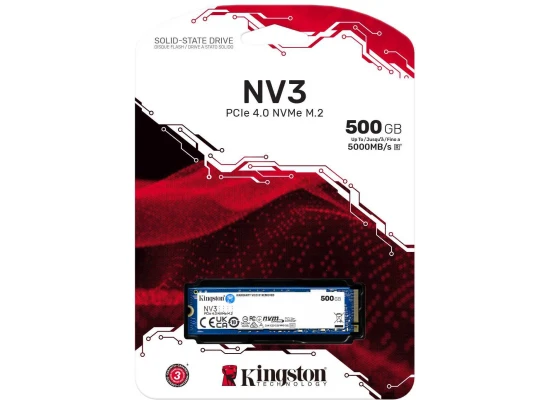 Kingston NV3 500GB M.2 2280 NVMe PCIe Gen 4x4 Internal SSD Up to 6000 MB/s